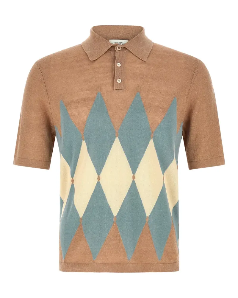 Ballantyne argyle-pattern short-sleeve polo shirt - Braun Braun
