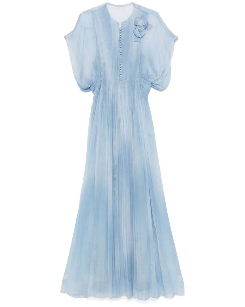 Ermanno Scervino Maxikleid mit Blumenapplikation - Blau Blau