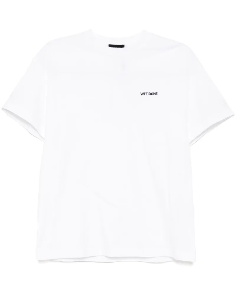 WE 11 DONE T-Shirt mit Logo-Stickerei - Weiß Weiß