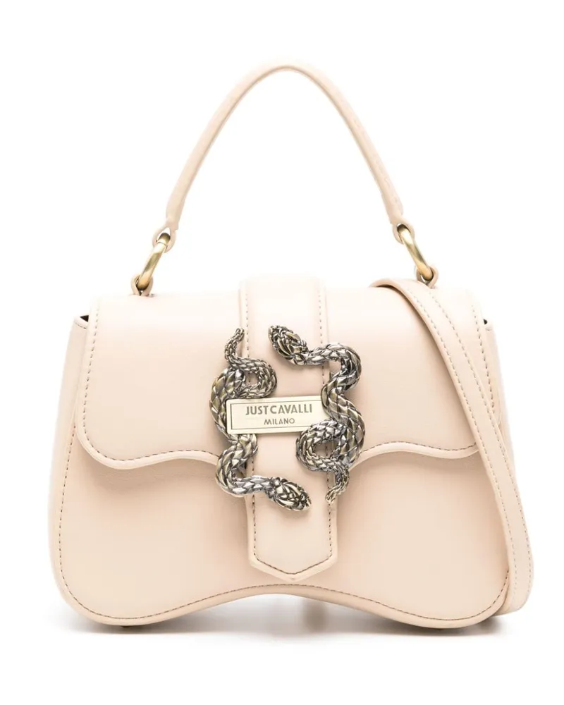 Just Cavalli Handtasche mit Logo-Schild Nude