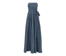 Schulterfreies Kleid - Blau