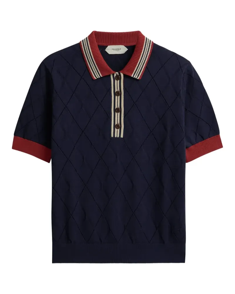 Pringle of Scotland Poloshirt mit Argyle-Struktur - Blau Blau