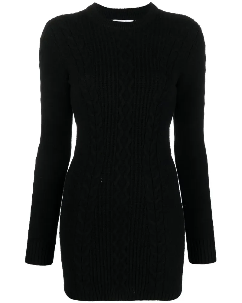 Patrizia Pepe Kleid mit Zopfmuster - Schwarz Schwarz