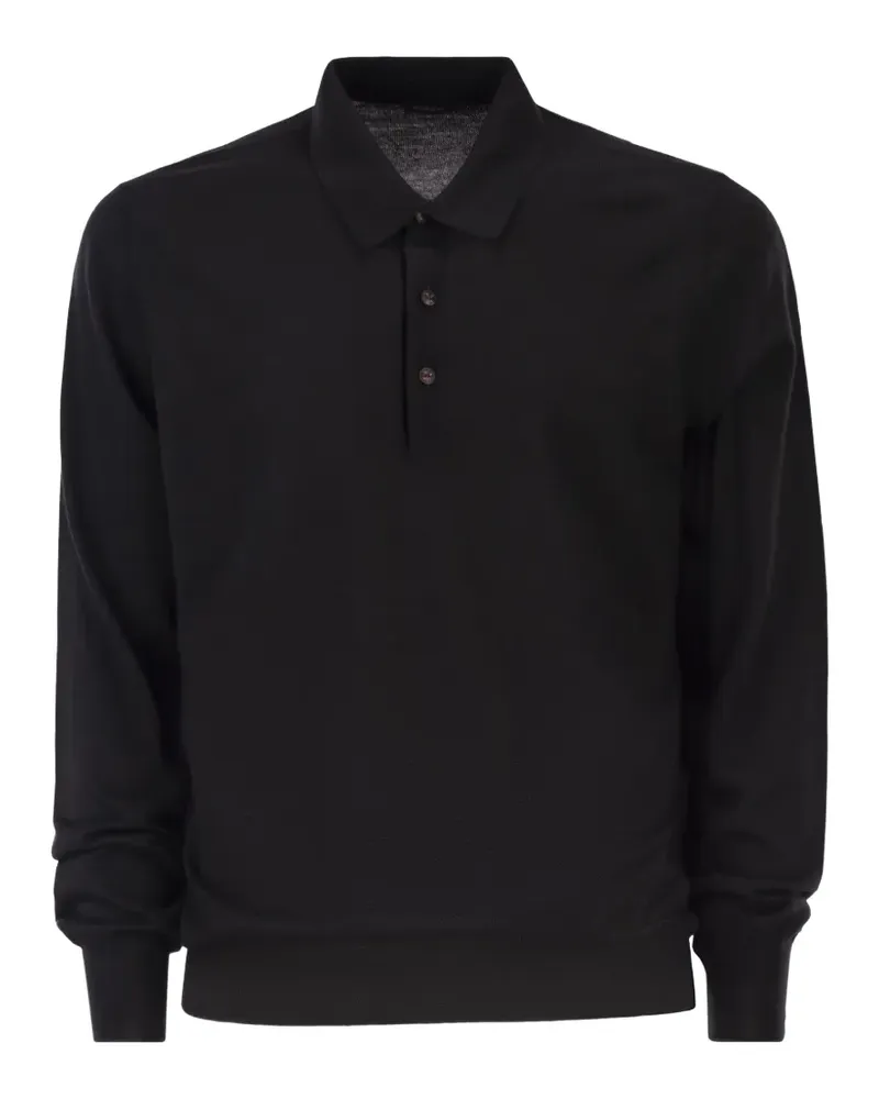Kiton long-sleeve polo shirt - Schwarz Schwarz