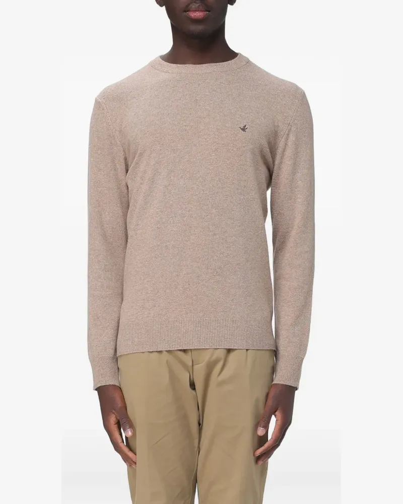 Brooksfield logo-embroidered elbow-patch sweater - Nude Nude