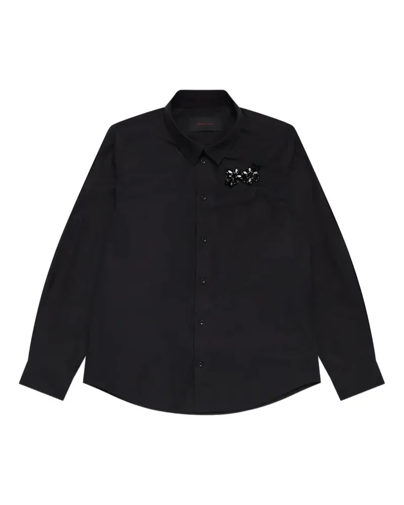 Simone Rocha embellished-detail classic shirt - Schwarz Schwarz