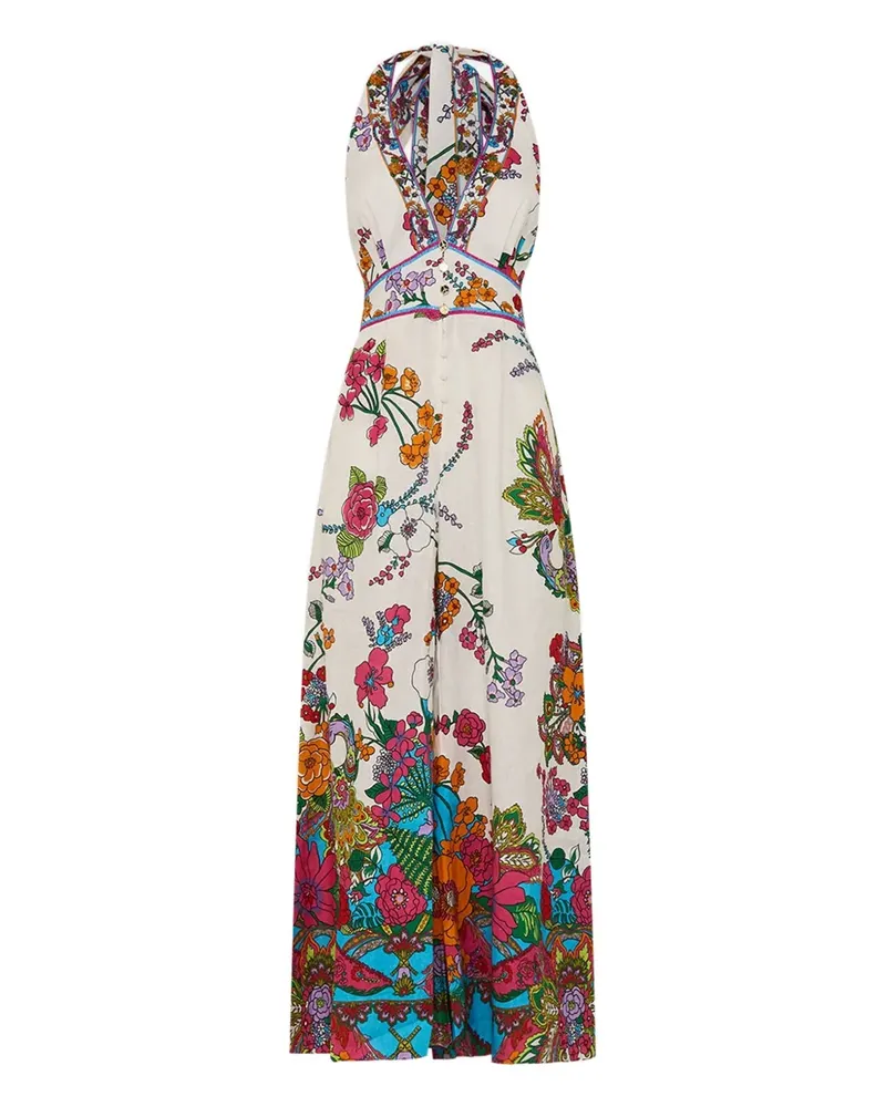 Camilla Neckholder-Jumpsuit mit Schnürung - Weiß Weiß