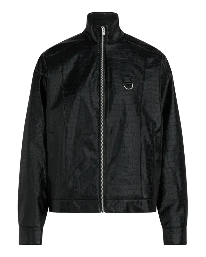 Karl Lagerfeld Karlism Bomberjacke mit Kroko-Effekt - Schwarz Schwarz
