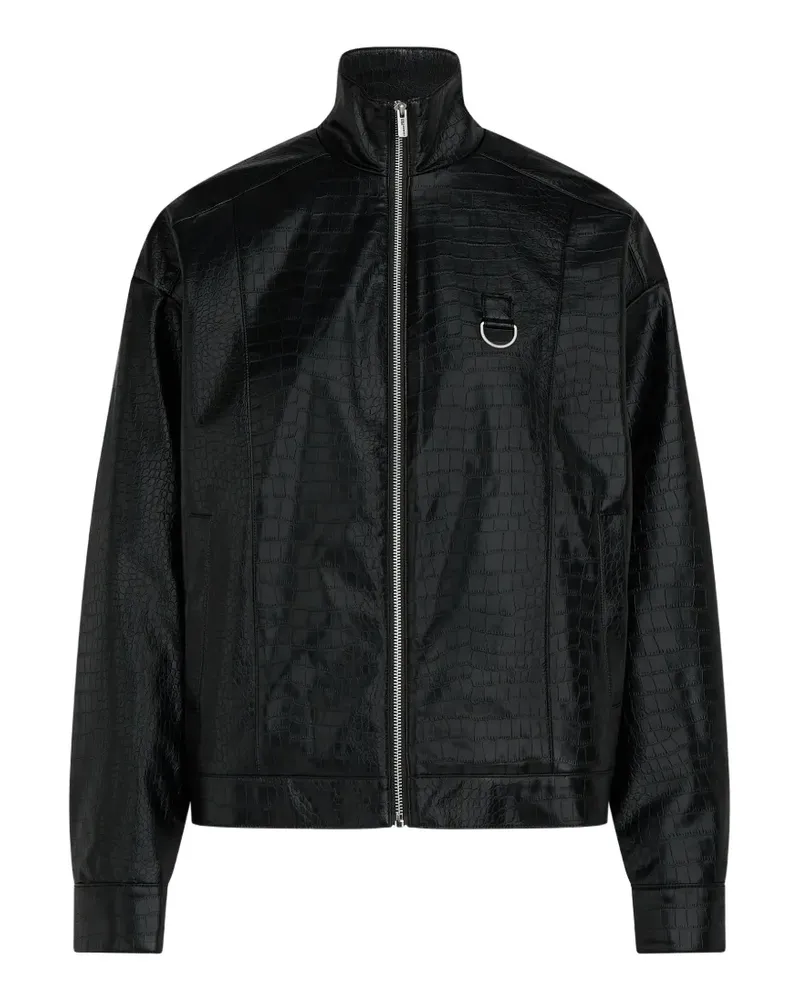 Karl Lagerfeld Karlism Bomberjacke mit Kroko-Effekt - Schwarz Schwarz
