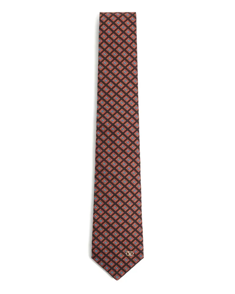 Valentino Garavani Chamber pattern Vlogo-plaque tie - Schwarz Schwarz