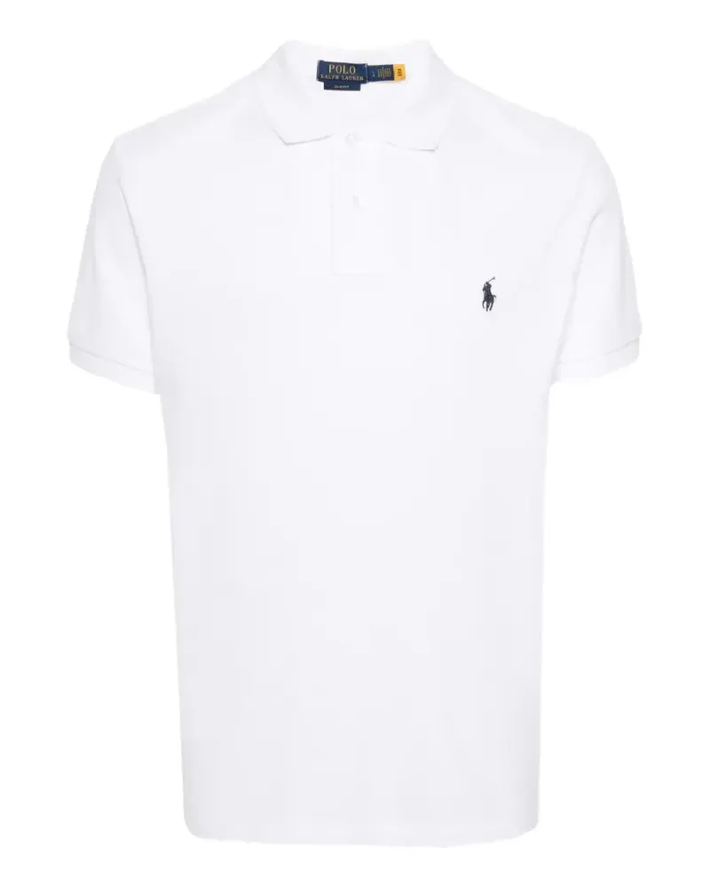 Ralph Lauren Schmales Poloshirt mit Logo-Stickerei - Weiß Weiß