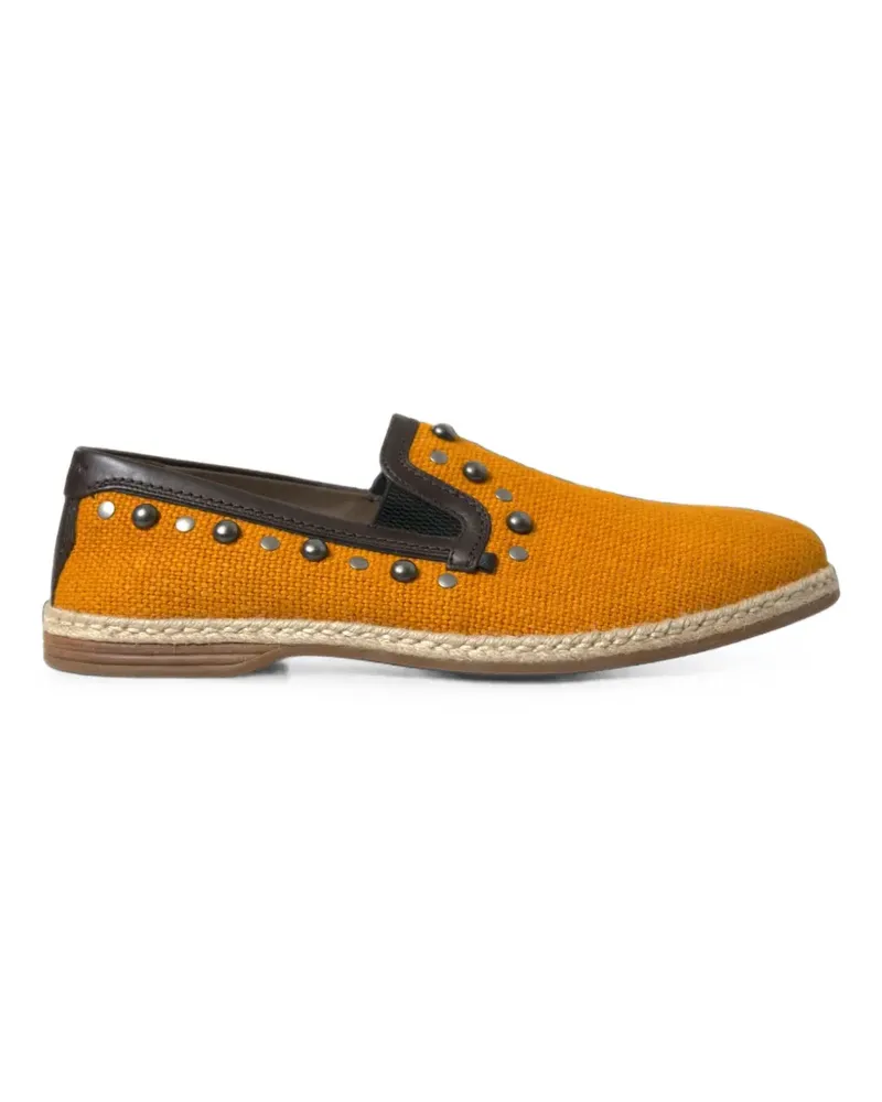 Dolce & Gabbana Loafer aus Canvas mit Nieten - Orange Orange
