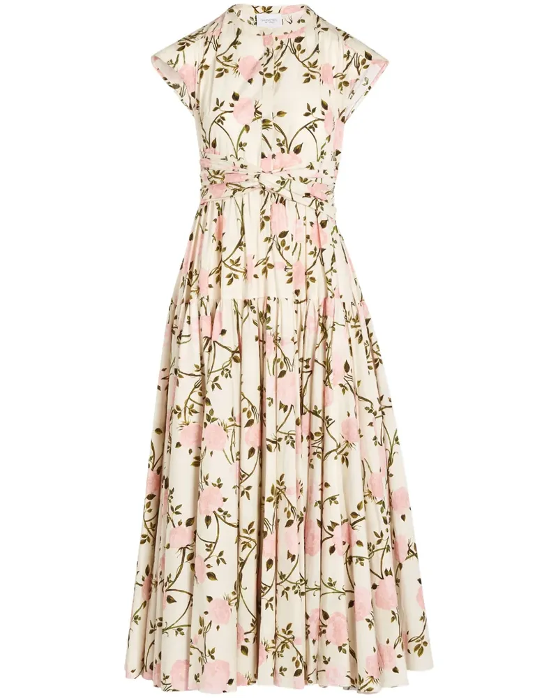 Giambattista Valli Popeline-Kleid mit Rosier-Print - Weiß Weiß