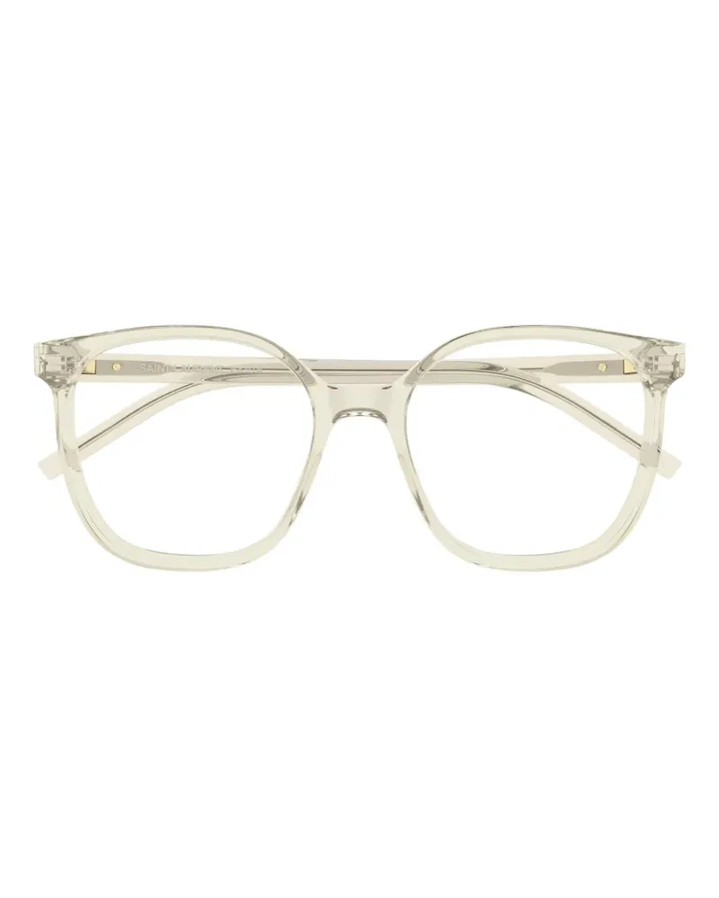 Saint Laurent Brille mit eckigem Gestell - Nude Nude