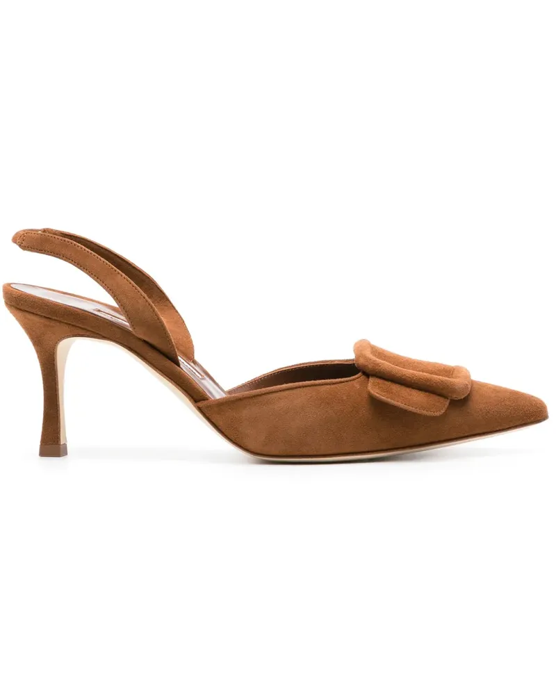 Manolo Blahnik Maysli Pumps aus Wildleder 70mm - Braun Braun