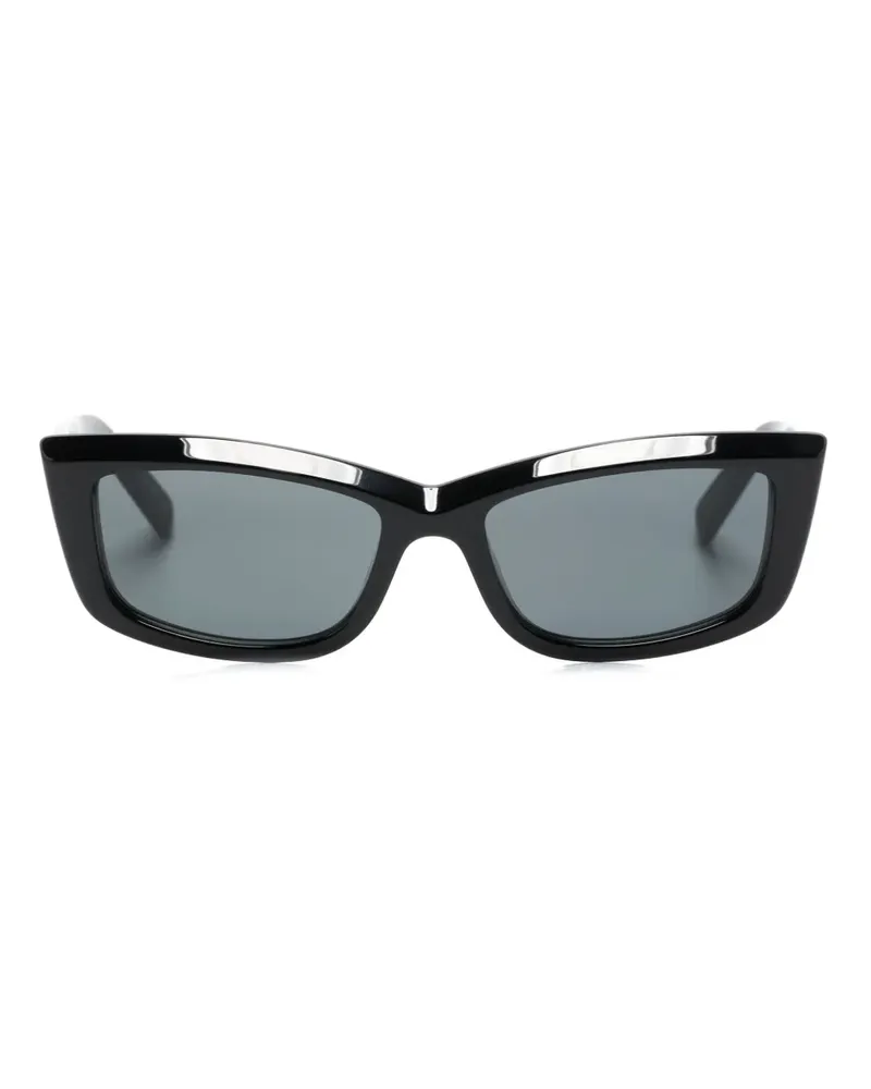 Saint Laurent Sonnenbrille mit eckigem Gestell - Schwarz Schwarz