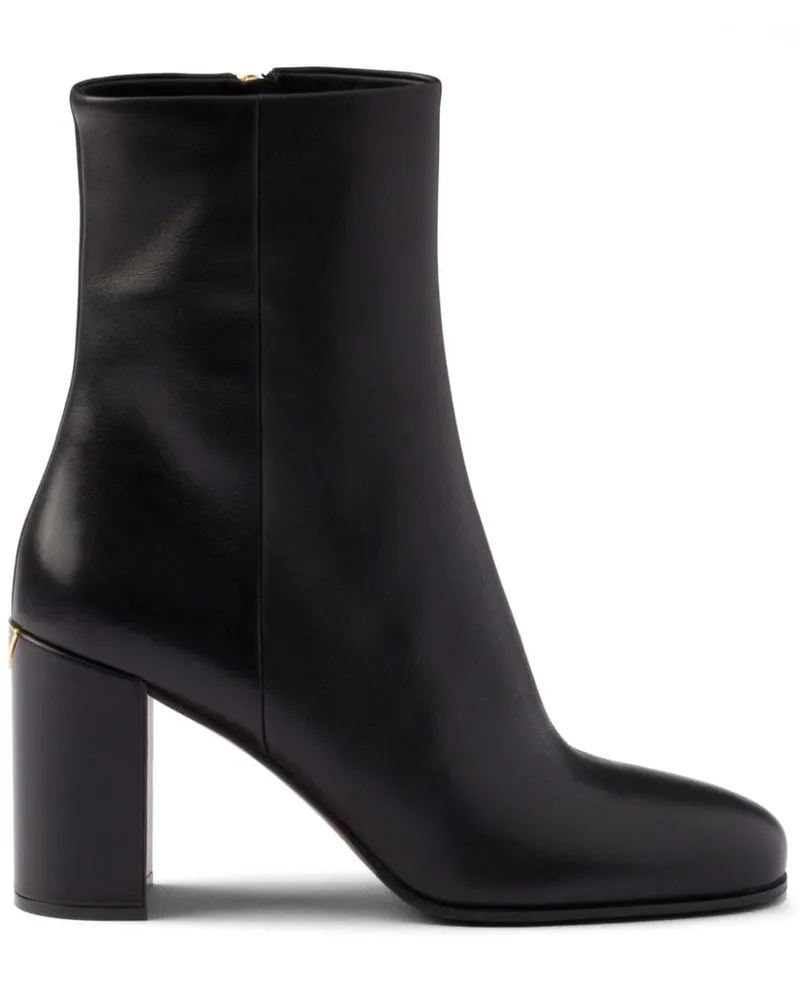 Prada Stiefeletten aus Leder 85mm - Schwarz Schwarz