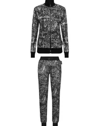 Philipp Plein Jogginganzug mit grafischem Print Schwarz