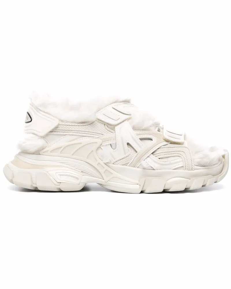 Balenciaga Track Sandalen mit Faux Fur - Nude Nude