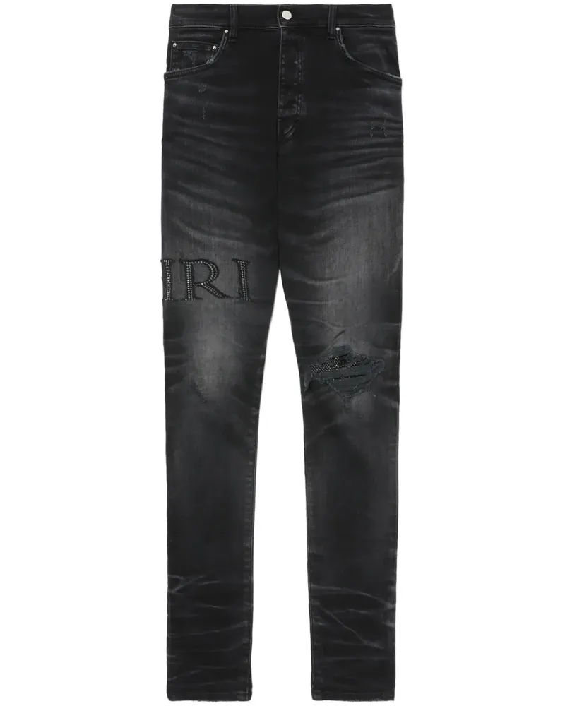 Amiri Jeans mit Kristallverzierung - Schwarz Schwarz