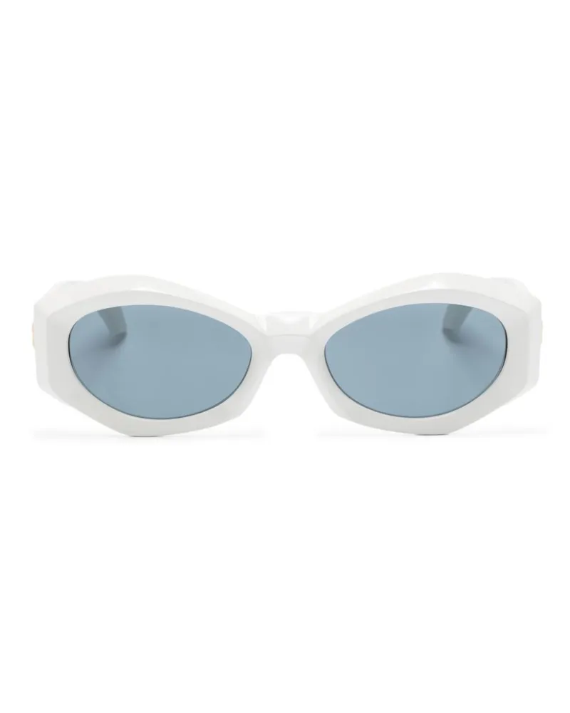 Versace Sonnenbrille mit ovalem Gestell - Weiß Weiß