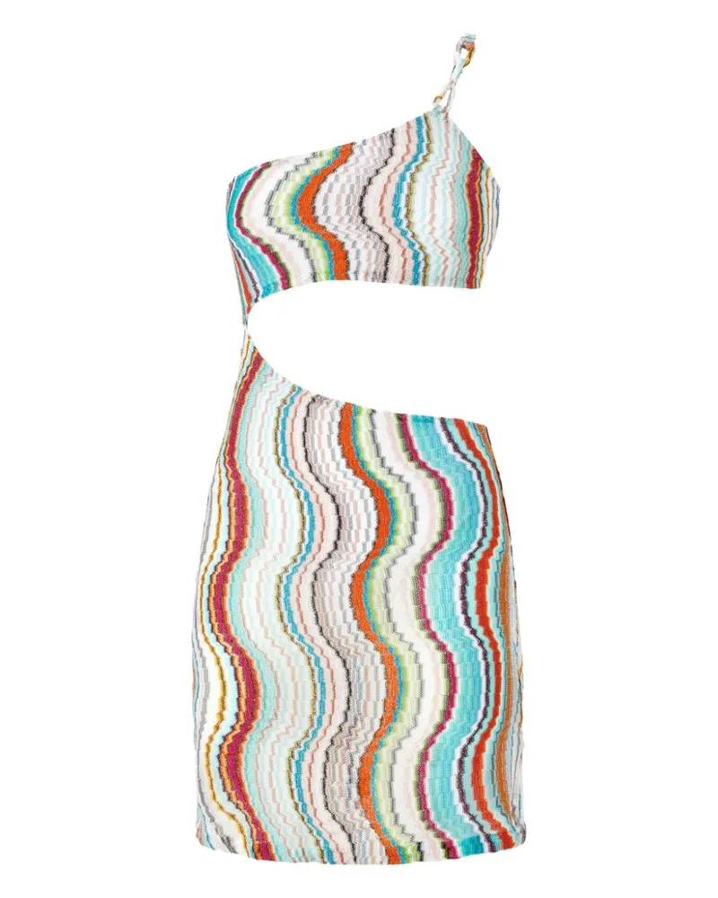 Missoni Wave Lamé-Midikleid - Weiß Weiß