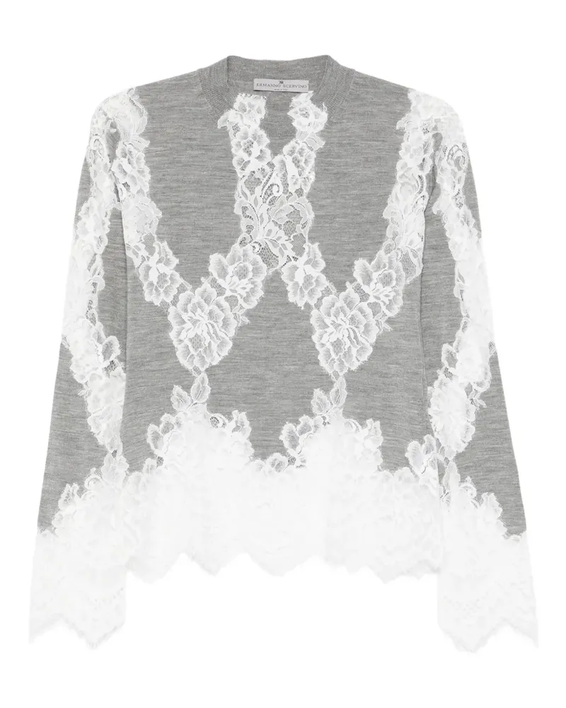 Ermanno Scervino lace-embellished top - Grau Grau