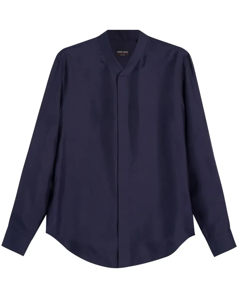 Giorgio Armani Hemd mit verdecktem Verschluss - Blau Blau