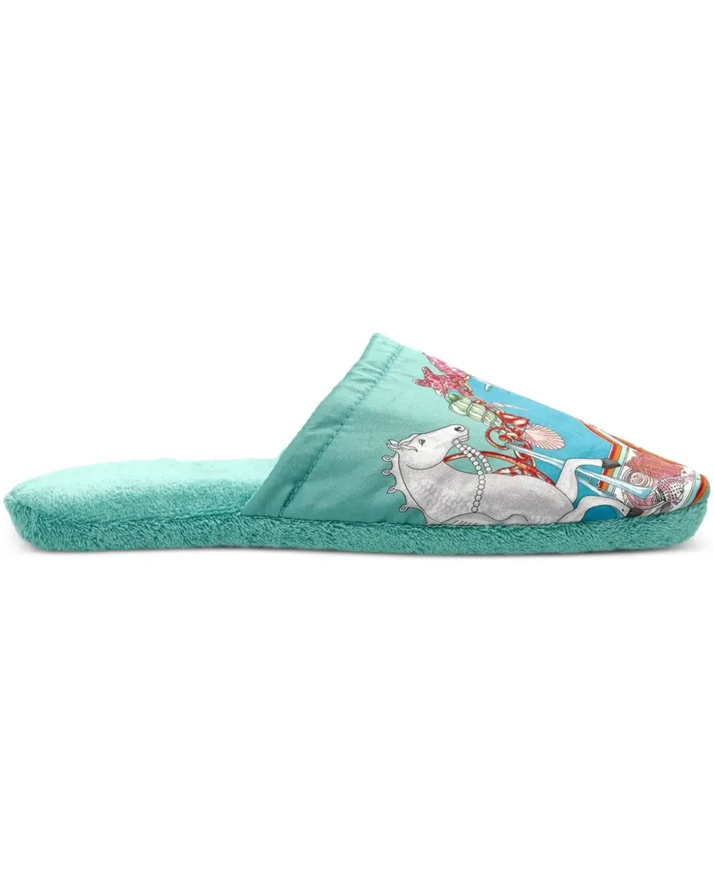 Versace Slipper mit Print - Grün Grün