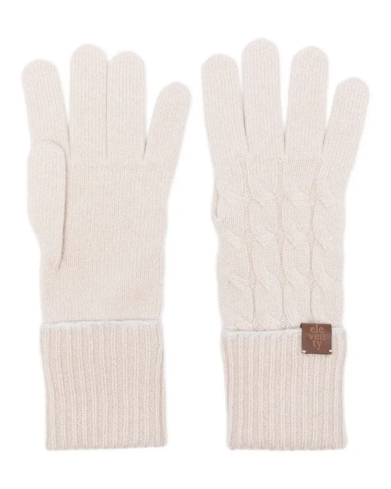 Eleventy Handschuhe aus Kaschmir mit Zopfmuster - Nude Nude