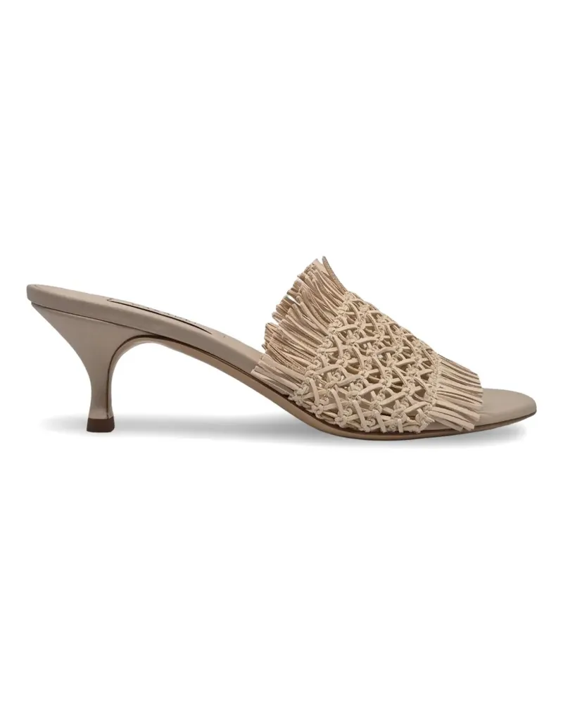 Casadei fringe-detail heeled sandals - Nude Nude