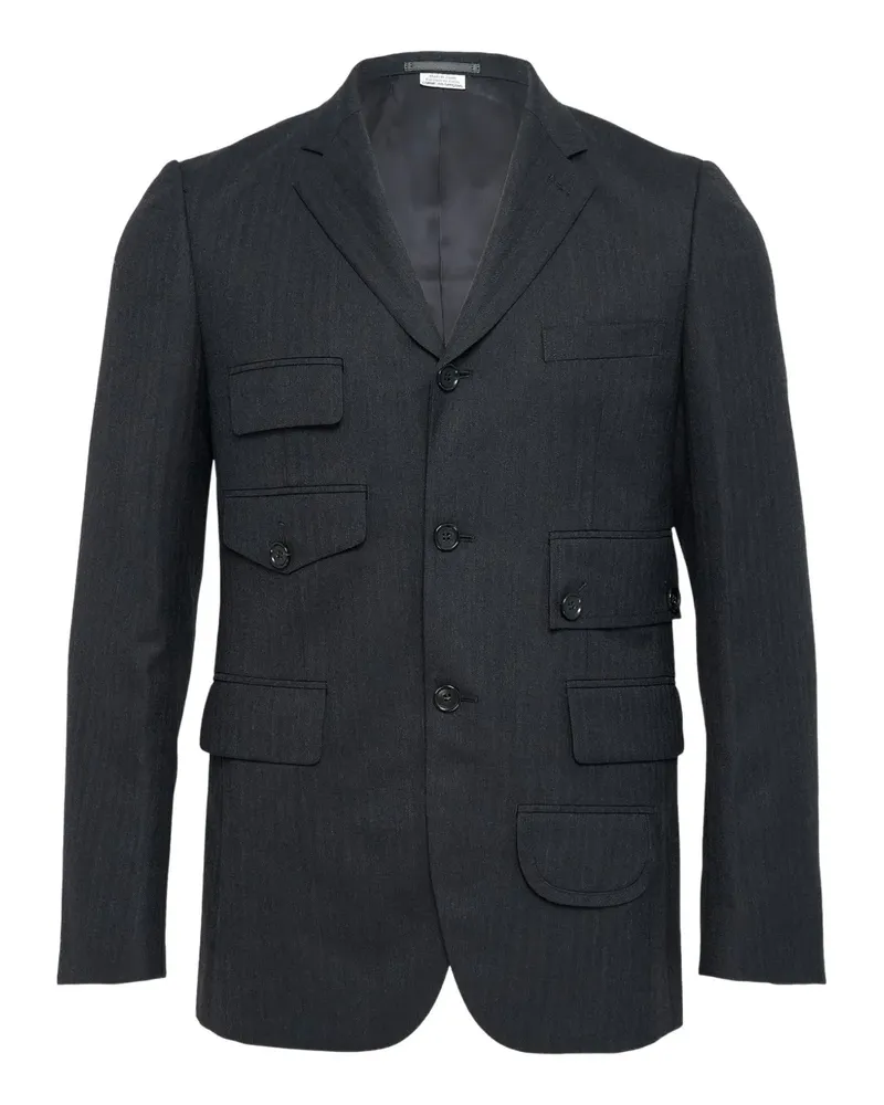 Comme des Garçons single-breasted multi-pocket blazer - Grau Grau