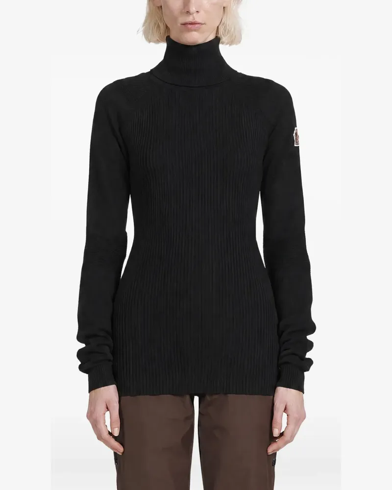 Moncler ribbed-knit roll-neck sweater - Schwarz Schwarz