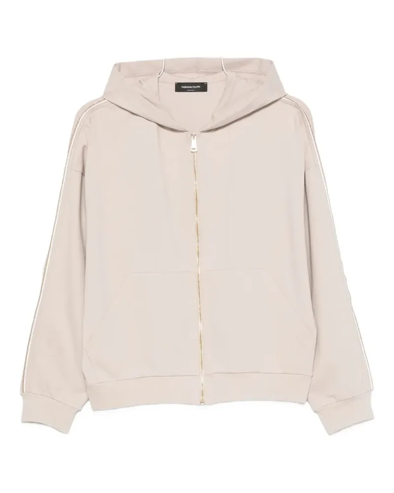 Fabiana Filippi zip-fastening pocket hoodie - Nude Nude