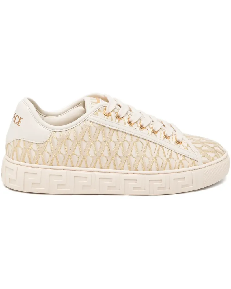 Versace Greca-jacquard canvas sneakers - Nude Nude