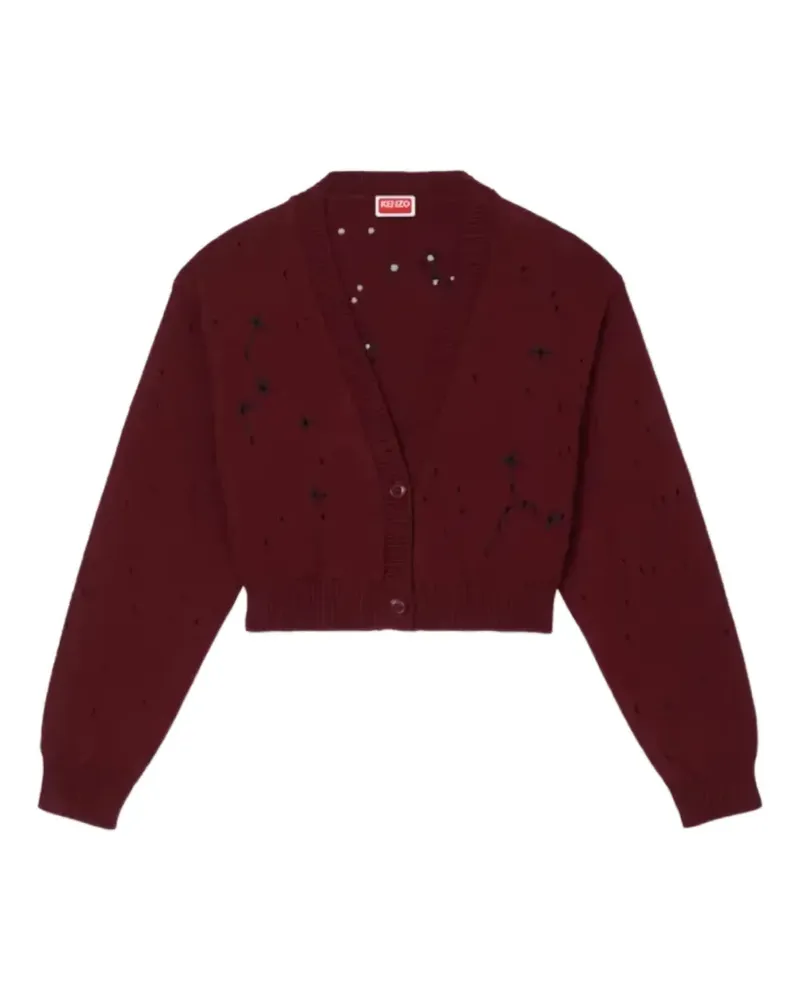 Kenzo star-embroidered button cardigan - Rot Rot