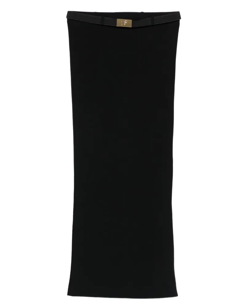 Elisabetta Franchi Midirock mit geripptem Bund - 110 NERO 110