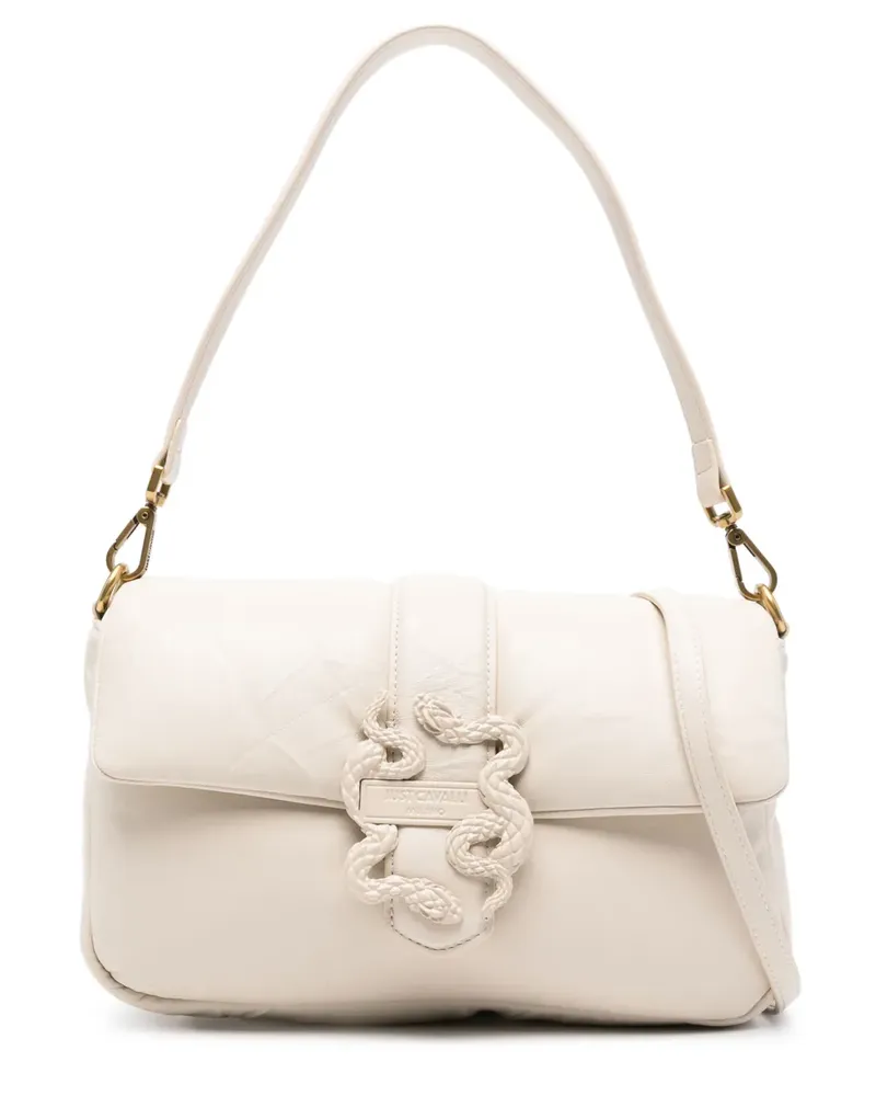 Just Cavalli Schultertasche mit Schlangen-Schnalle - Nude Nude