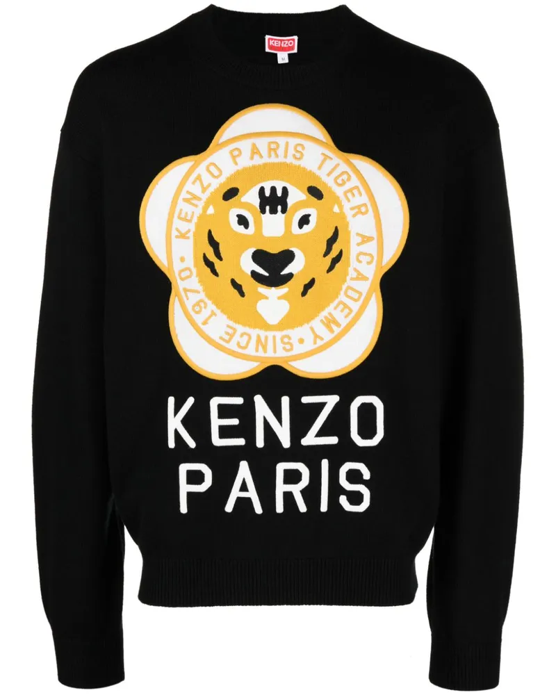Kenzo Pullover mit Logo-Patch - Schwarz Schwarz