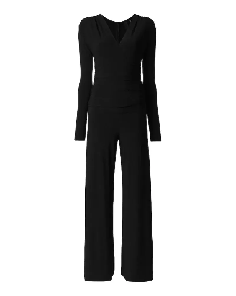 Norma Kamali ruched long-sleeve jumpsuit - Schwarz Schwarz