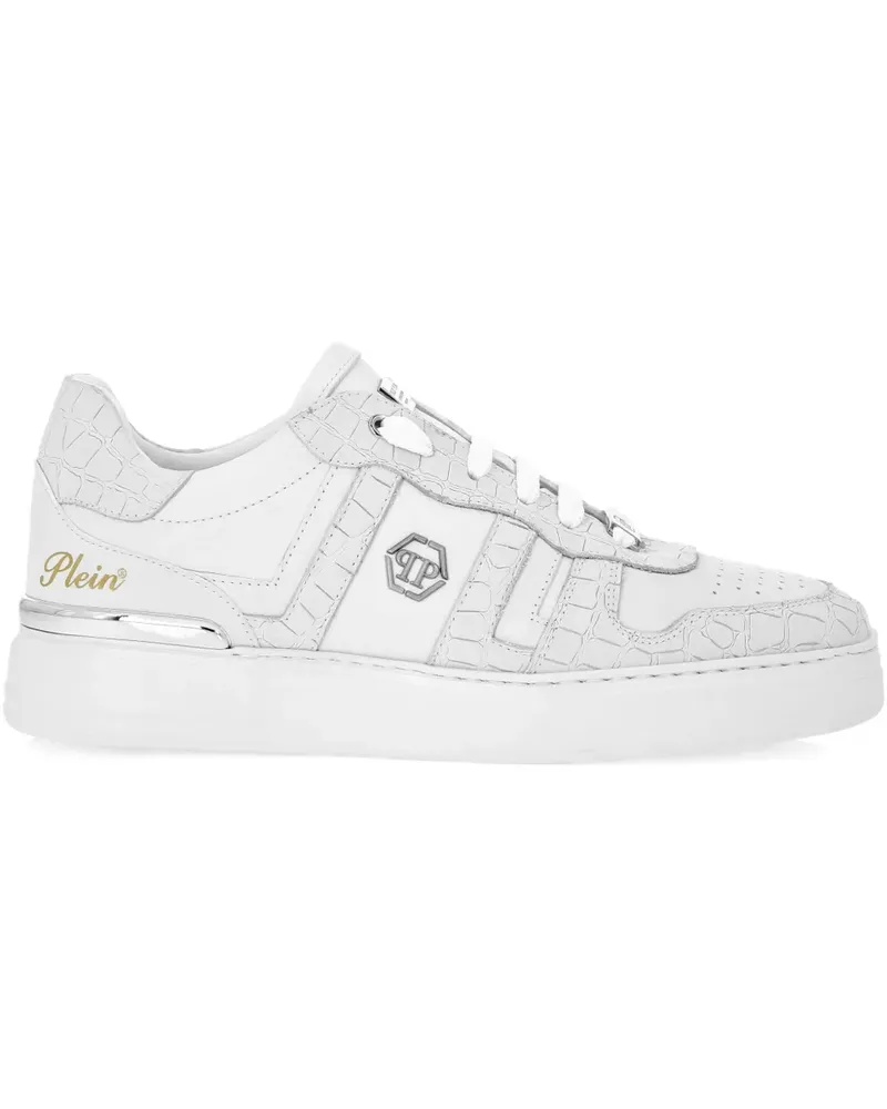 Philipp Plein Sneakers mit Kroko-Optik - Weiß Weiß