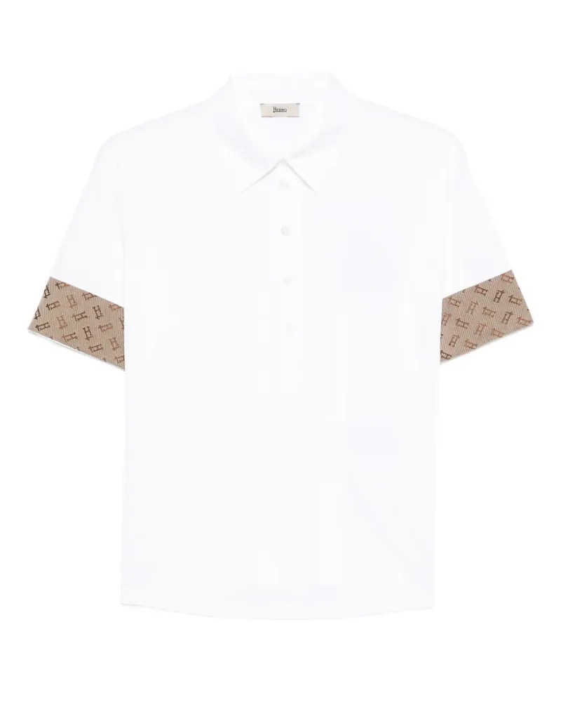 Herno patterned cuff polo shirt - Weiß Weiß