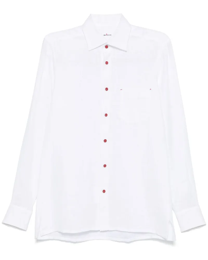 Kiton Hemd aus Leinen - Weiß Weiß