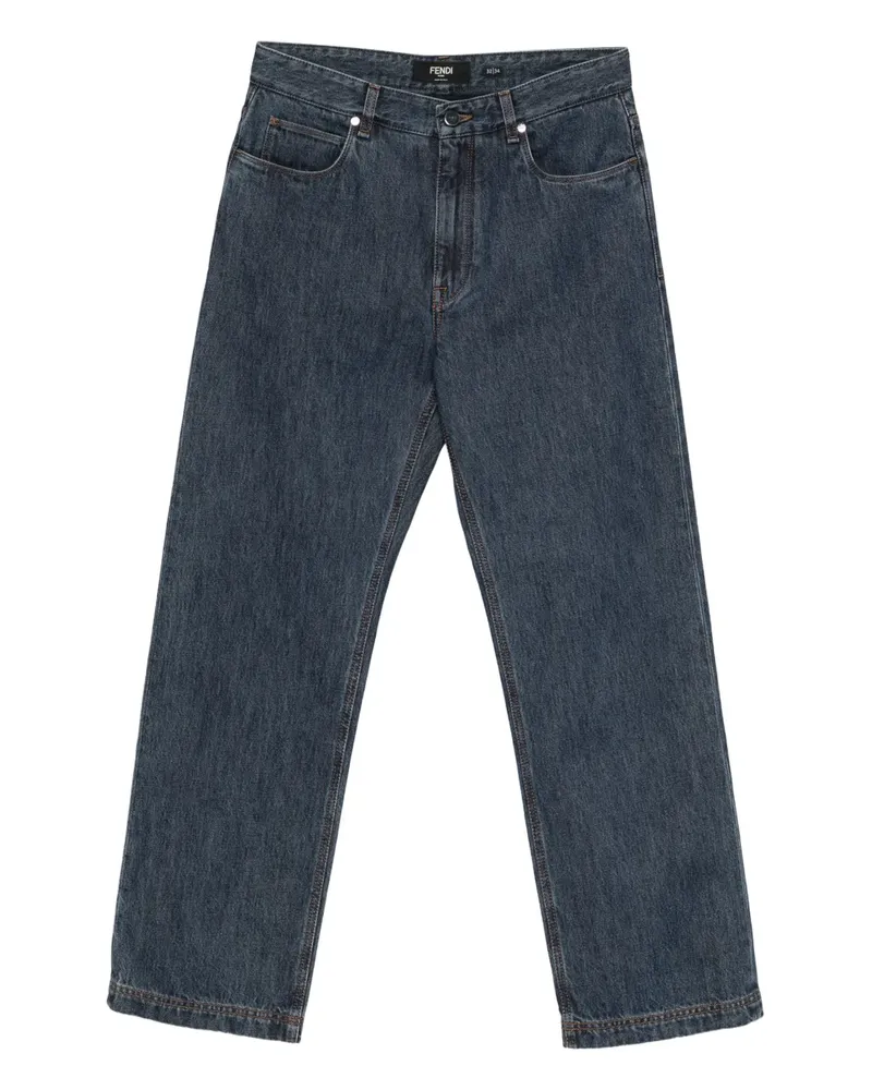 Fendi padded straight bootcut jeans - Blau Blau