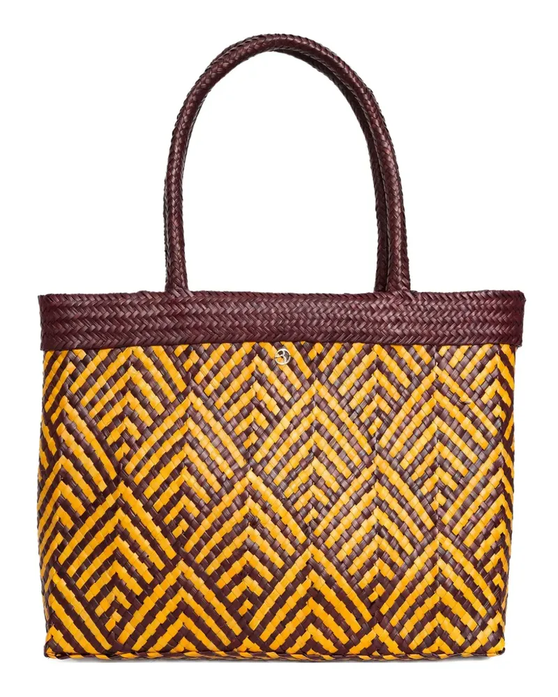 BRIGITTE Gemusterte Jurema Strandtasche - Gelb Gelb