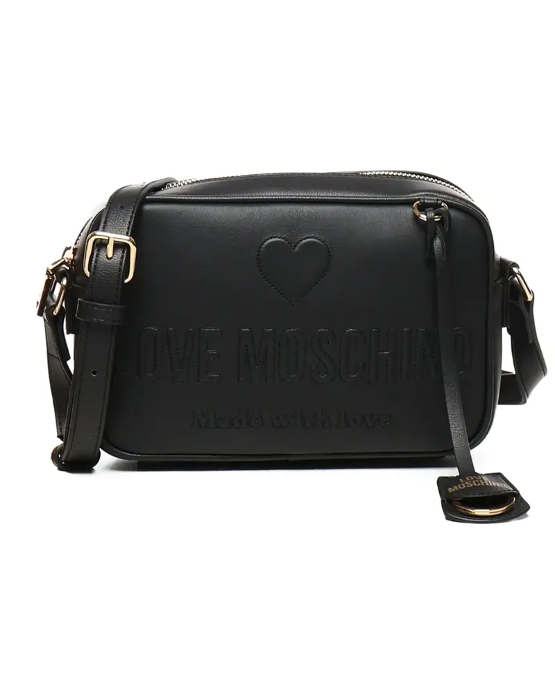 Moschino Schultertasche mit Logo-Prägung - Schwarz Schwarz