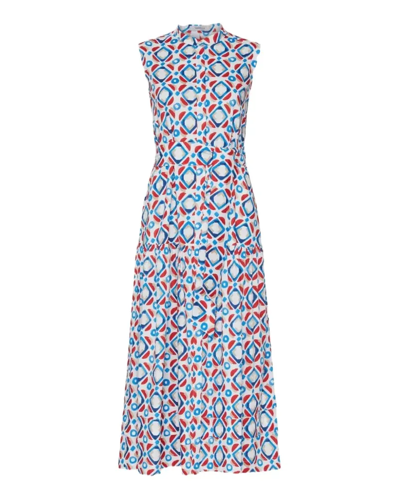 MARELLA Gürtel-Maxikleid mit geometrischem Print - Weiß Weiß