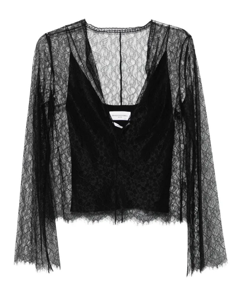Brandon Maxwell The Eloise Bluse aus Spitze - Schwarz Schwarz