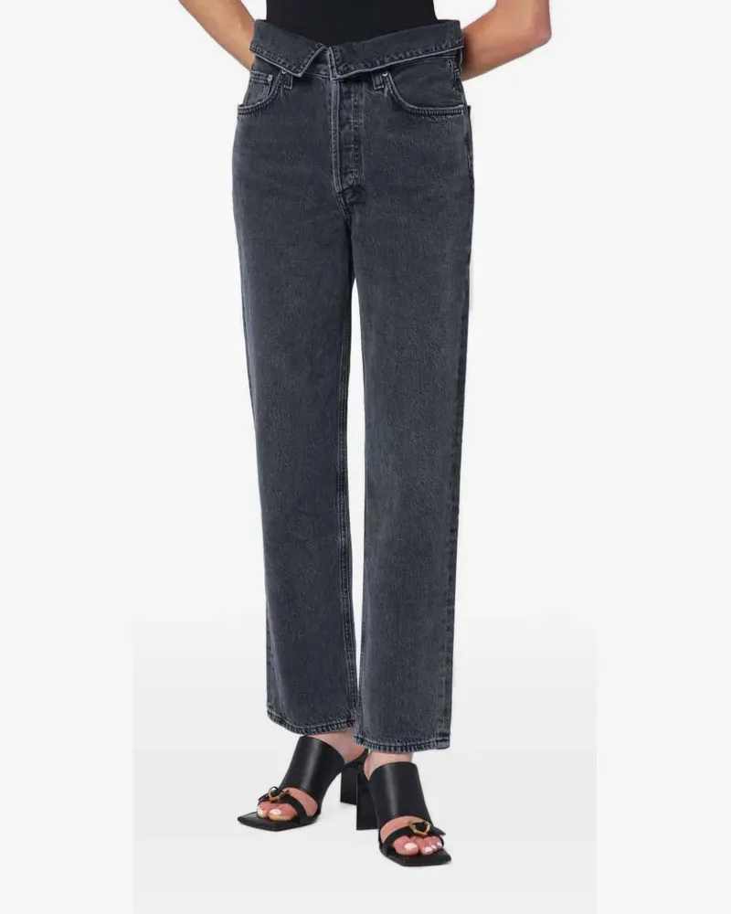 AGOLDE Echo fold-over straight-leg jeans - Grau Grau