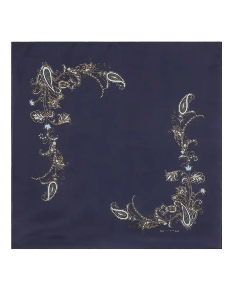Etro Einstecktuch mit Paisleymuster - Blau Blau